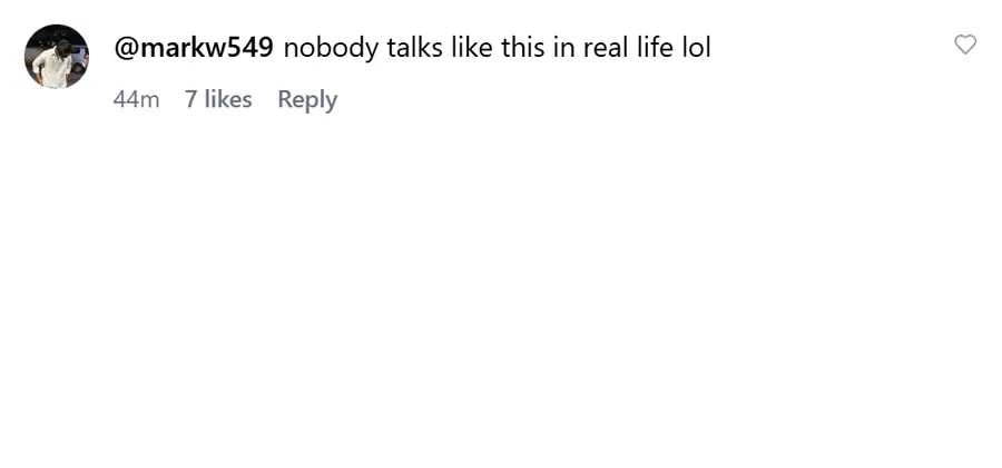 Instagram comment